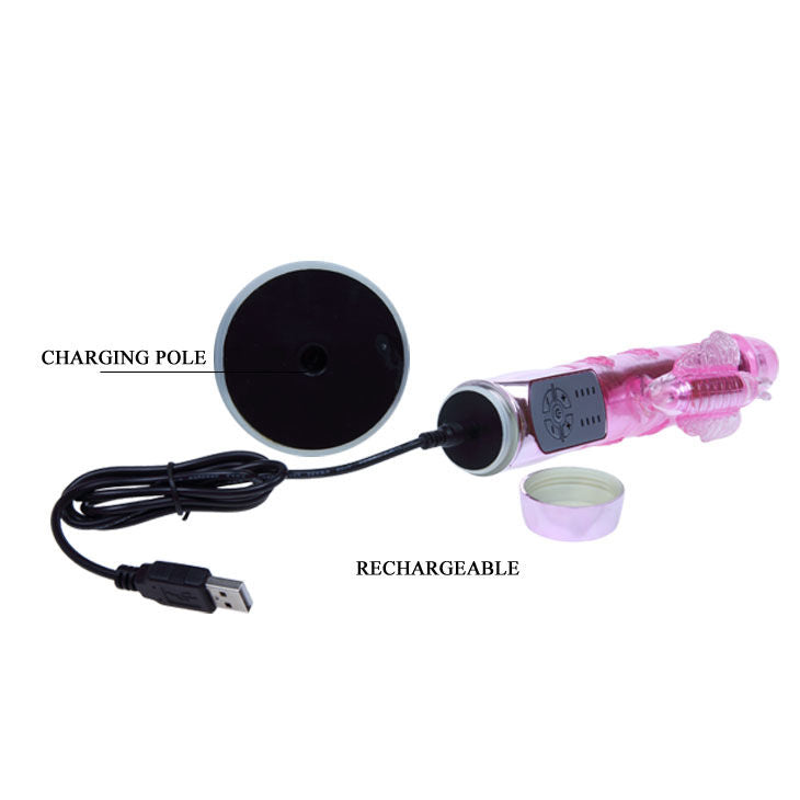 Vibratore Rabbit con farfalla pulsante | Rotatore + Su e Giù | Ricaricabile tramite USB | BAILE