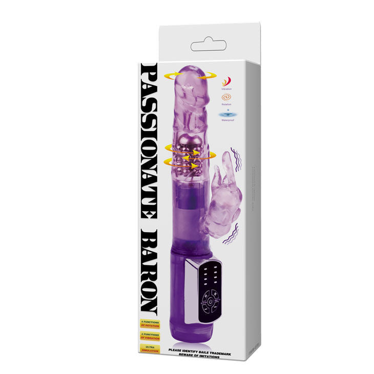 Vibratore Rabbit rotante con perline | 23,0 cm x 3,5 cm | BAILE Rabbit Passion Baron
