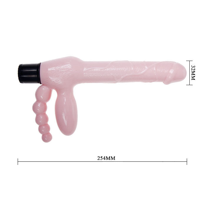 Imbragatura vibrante senza spalline con stimolatore anale TPR | 25,4 cm x 3,5 cm | BAILE
