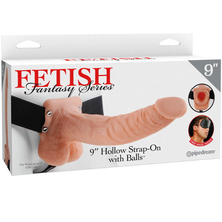 Strap-On cavo con palline | 22,9 cm x 4,6 cm | Serie Fetish Fantasy