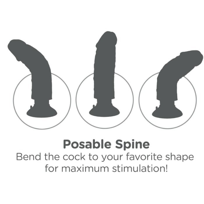 KING COCK - FALLO VIBRANTE DA 23 CM CON PALLE NERO