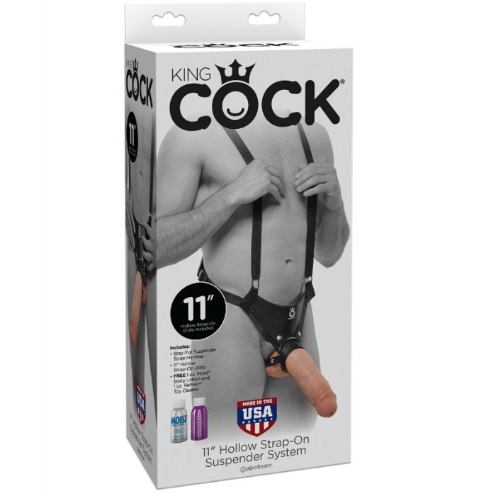 KING COCK - SISTEMA DI REGGICALZE CON STRAP-ON CAVO DA 28 CM FLESH