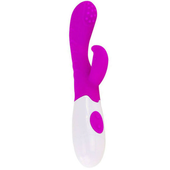 Pretty Love Arthur Vibratore a Coniglio in Silicone – 20 cm – Lilla/Bianco