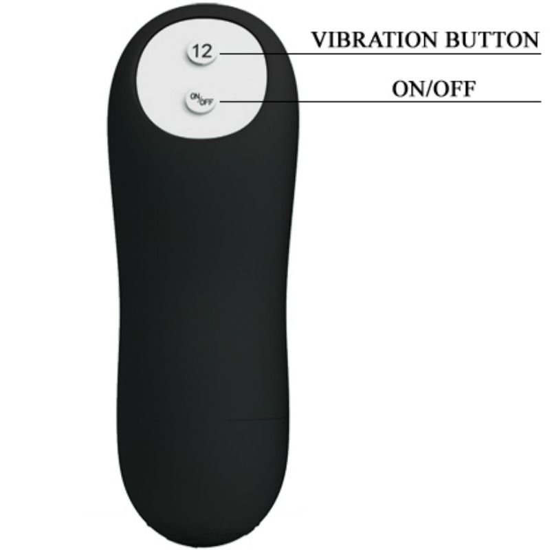 PRETTY LOVE - PLUG ANALE IN SILICONE CON STIMOLAZIONE EXTRA E 12 MODALITÀ DI VIBRAZIONE, TELECOMANDO NERO
