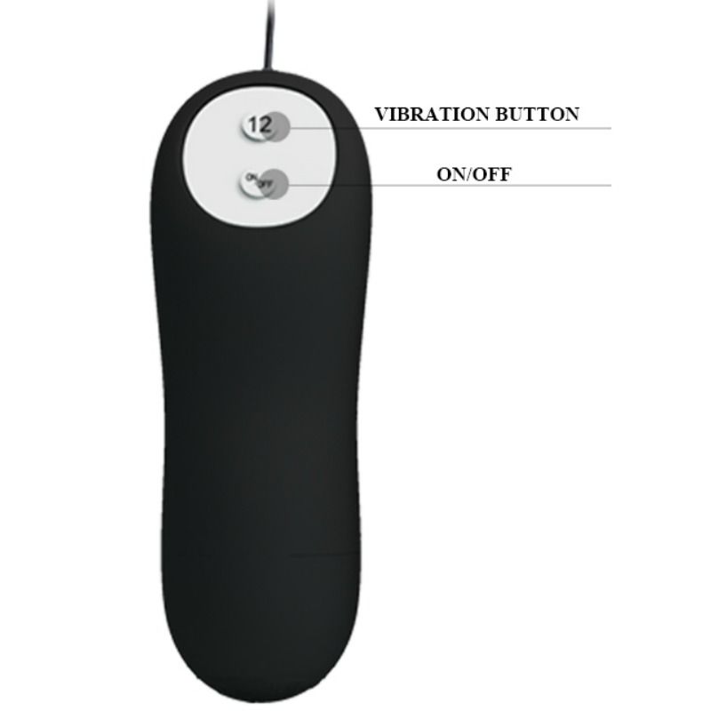 PRETTY LOVE - PLUG ANALE IN SILICONE CON ANCORA E 12 MODALITÀ DI VIBRAZIONE NERO