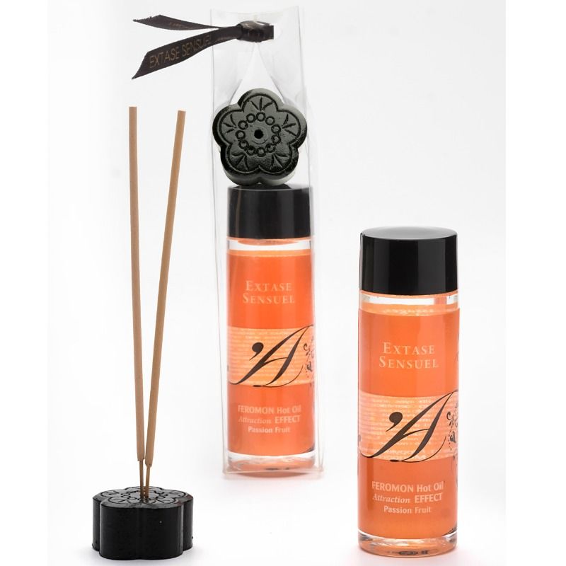 EXTASE SENSUAL - OLIO DA MASSAGGIO EFFETTO CALORE CON FEROMONI DI FRUTTO DELLA PASSIONE 100 ML