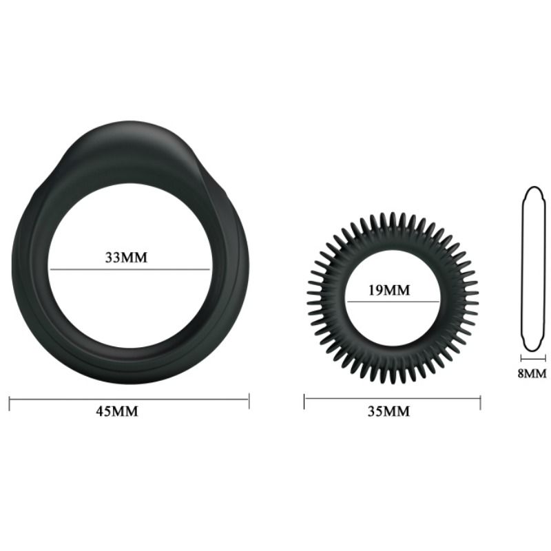 BAILE - KIT 2 ANELLI IN SILICONE ANELLO VIRILITÀ