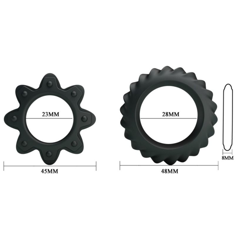 BAILE - KIT 2 ANELLI IN SILICONE FIORITI