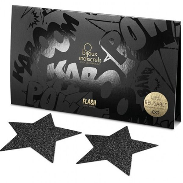 Cappucci per capezzoli Flash Black Star | BIJOUX INDISCRETI