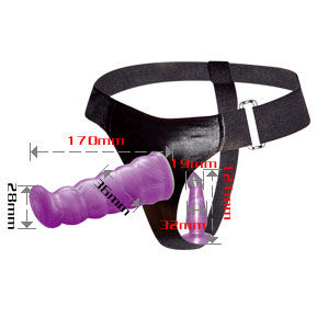 Strap-On a doppia penetrazione con dildo punto G 17 cm lilla – Baile