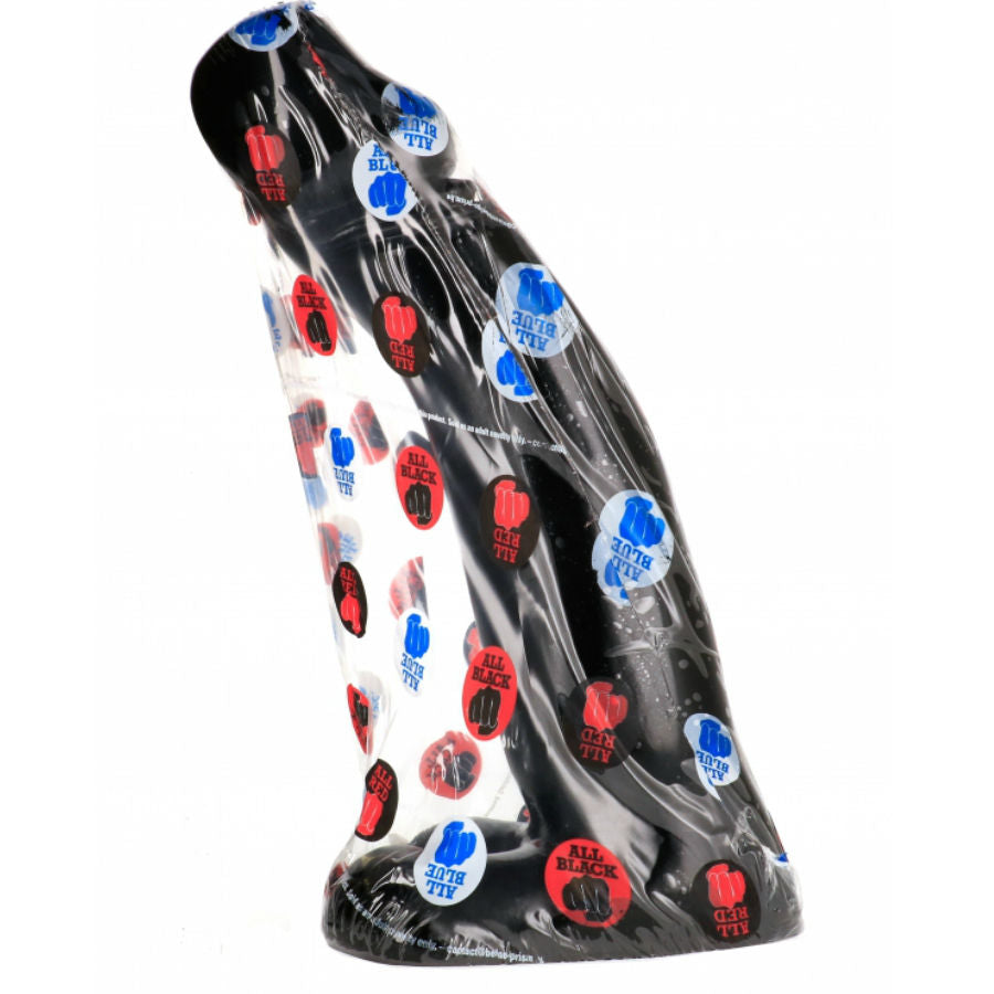 Dildo realistico da fisting nero con palline | 29 cm x 5 cm | TUTTO NERO