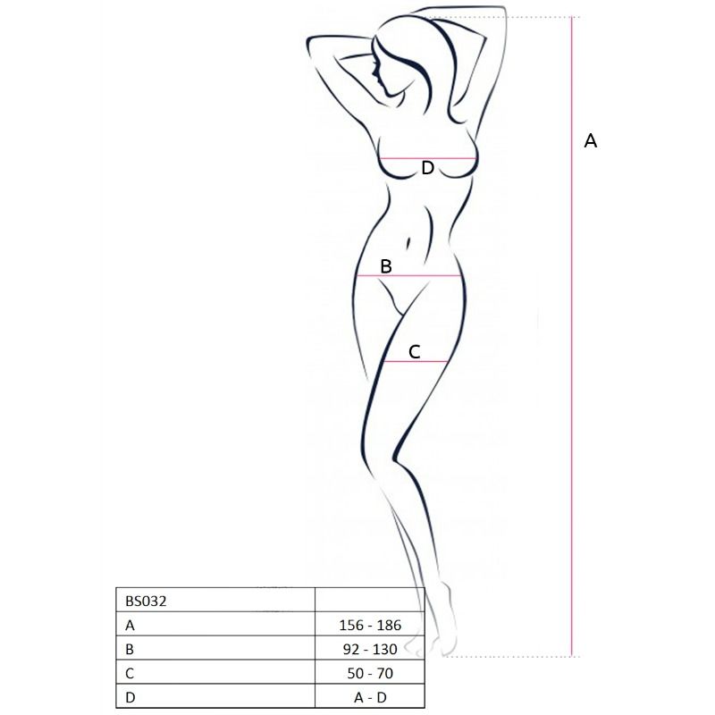 PASSION - BODYSTOCKING ROSSO DONNA BS032 TAGLIA UNICA