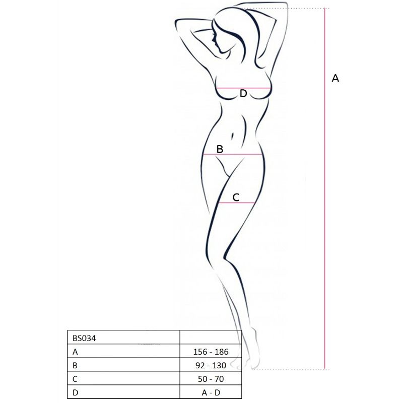 PASSION - BODYSTOCKING ROSSO DONNA BS034 TAGLIA UNICA