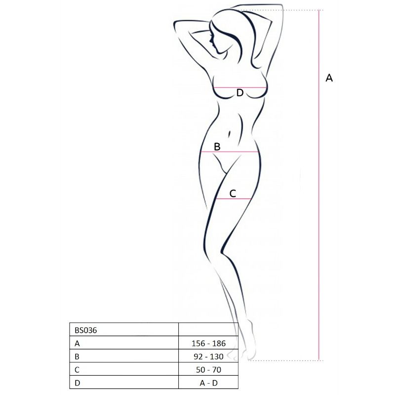 PASSION - BODYSTOCKING BIANCO DONNA BS036 TAGLIA UNICA