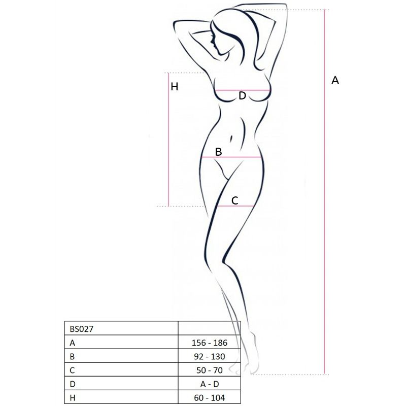 PASSION - BODYSTOCKING NERO STILE ABITO DONNA BS027 TAGLIA UNICA
