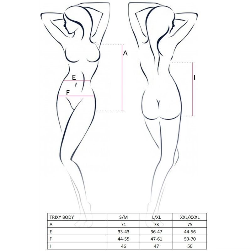 PASSION - DONNA TRIXY TEDDY NERO TAGLIA L/XL