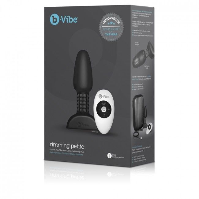 B-VIBE - PLUG ANALE CON TELECOMANDO PER RIMMING, NERO PICCOLO