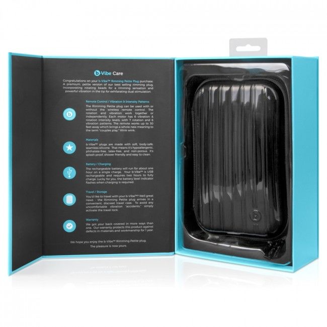 B-VIBE - PLUG ANALE CON TELECOMANDO PER RIMMING, NERO PICCOLO