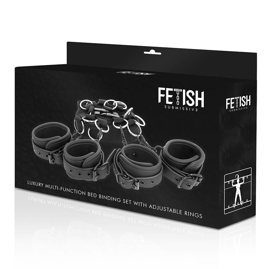 FETISH SUBMISSIVE - SET DI LACCI DA LETTO DI LUSSO CON FODERA IN NOPRENE