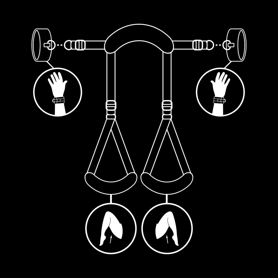 SOTTOMESSA FETISH - POSIZIONE A GAMBE APERTE CON MANETTE RIVESTITE IN NOPRENE