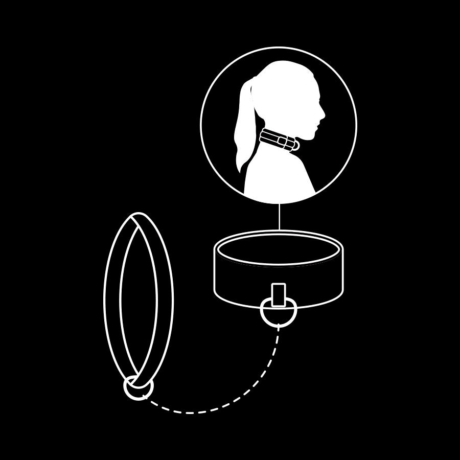 FETISH SUBMISSIVE - COLLANA CON CATENA RIVESTITA IN NOPRENE