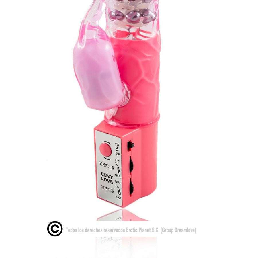 Superstimolatore rotatore coniglio rosa | 23,0 cm x 4,0 cm | Baile