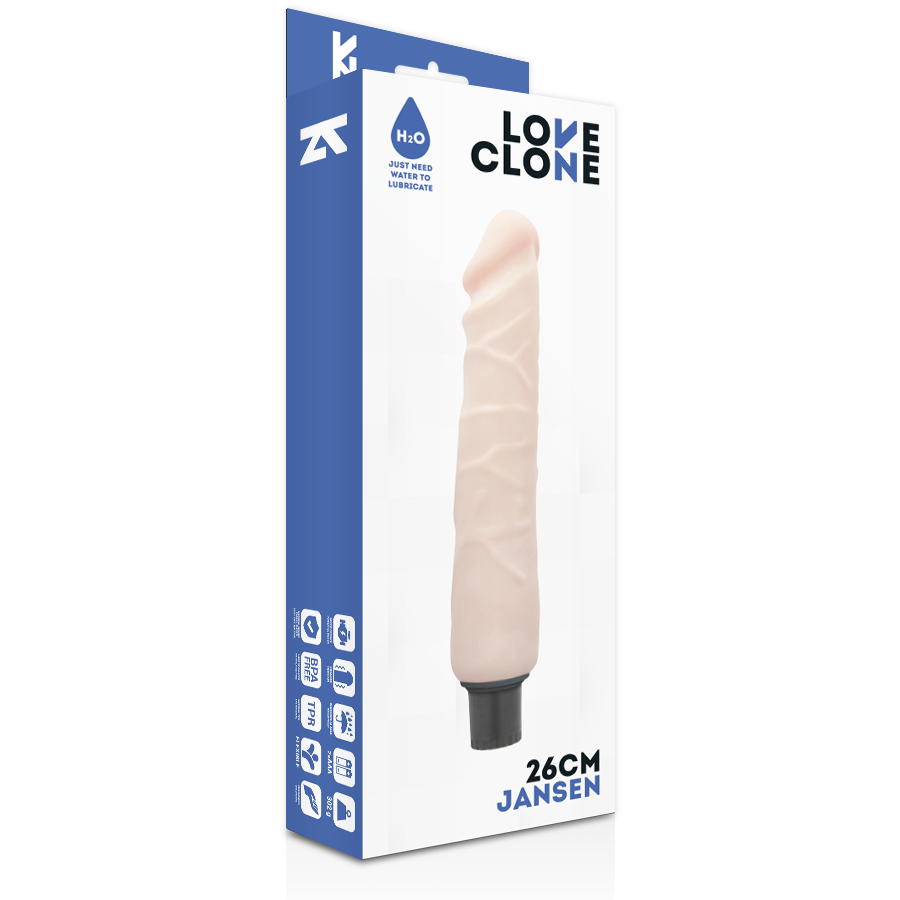 Vibratore realistico autolubrificante Jansen | 26,0 cm x 4,3 cm | LOVECLONE