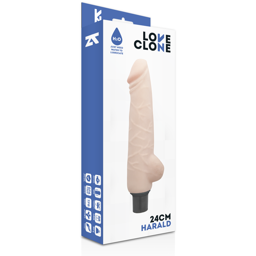 Vibratore realistico autolubrificante Harald | 24,0 cm x 4,0 cm | LOVECLONE