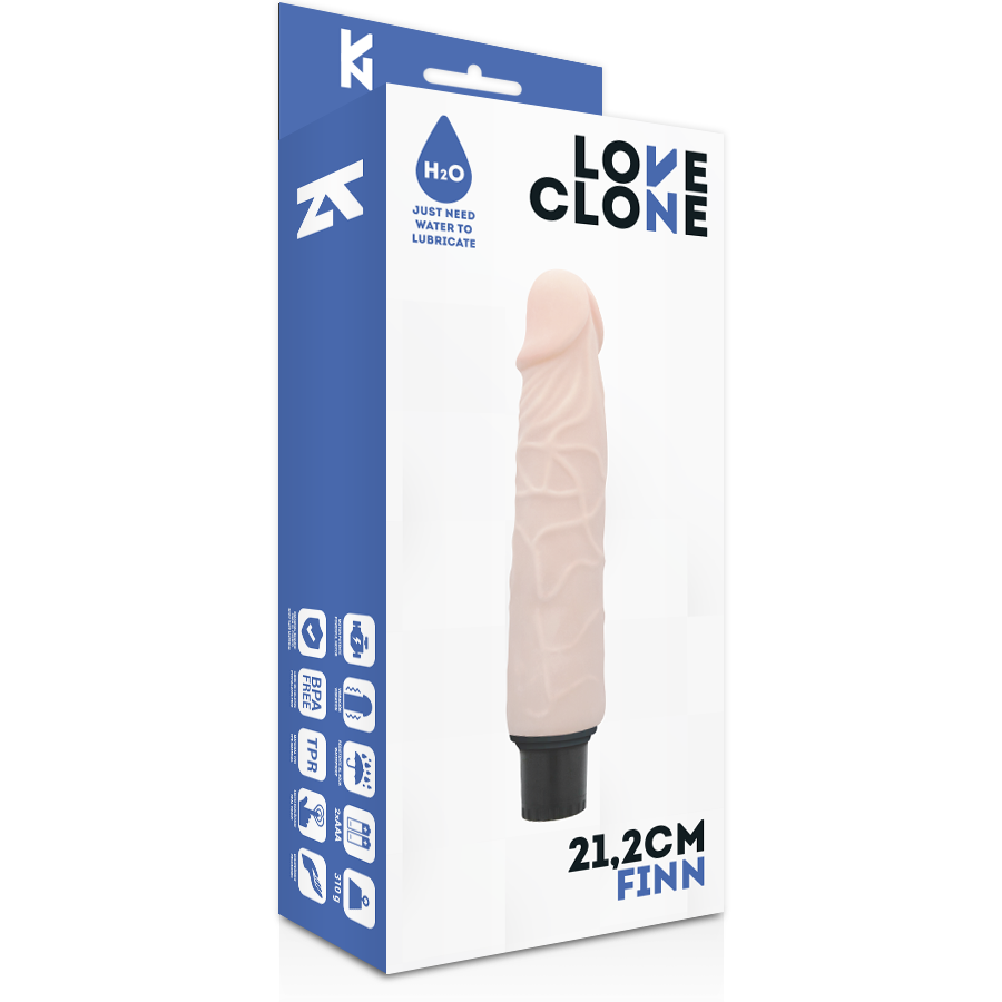 Vibratore realistico autolubrificante Finn | 21,2 cm x 3,8 cm | LOVECLONE