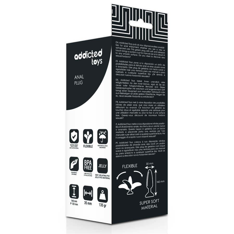 Plug anale nero – 13,5 × 3,5 cm – ADDICTED TOYS