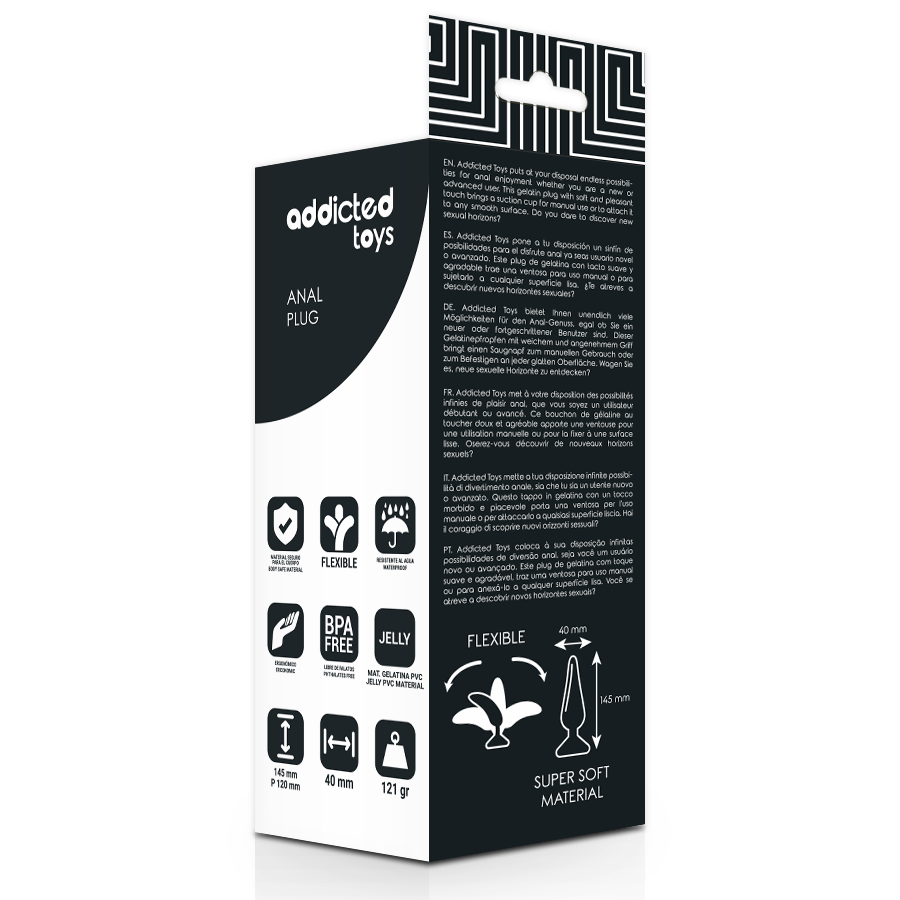 TAPPO ANALE 14,5 cm x 4 cm NERO - ADDICTED TOYS