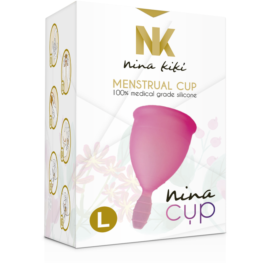 Coppetta mestruale rosa | Taglia L (43 mm, 30 ml) | NINA KIKÍ
