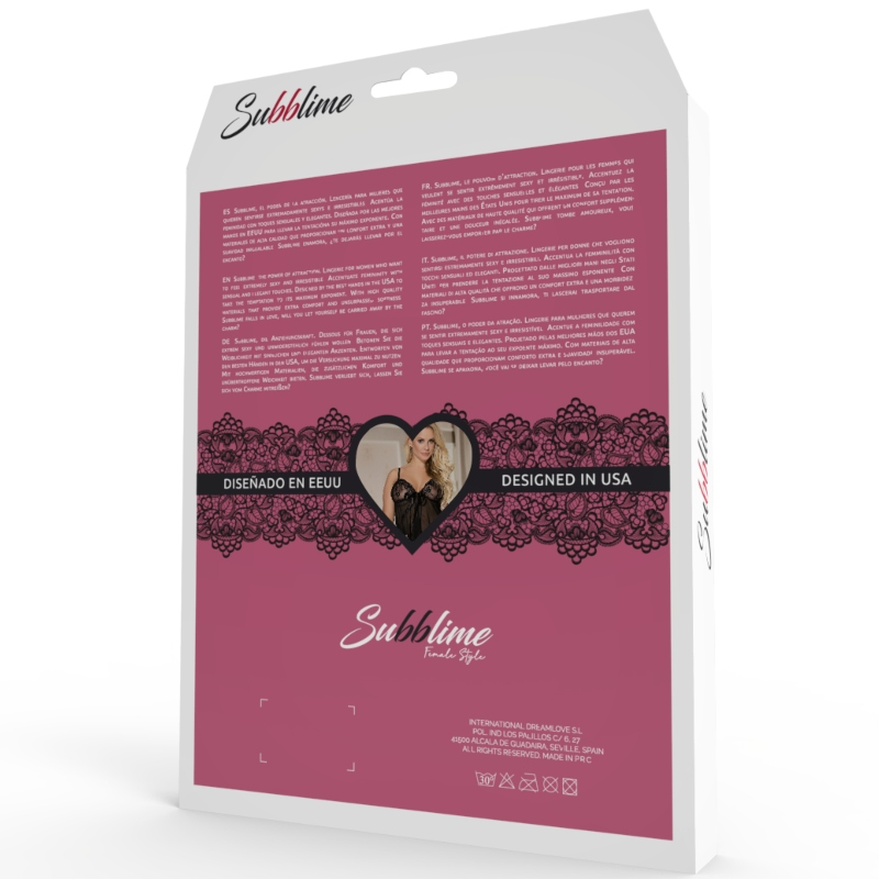 SUBBLIME - CORSETTO FLOREALE CON PIZZI S/M