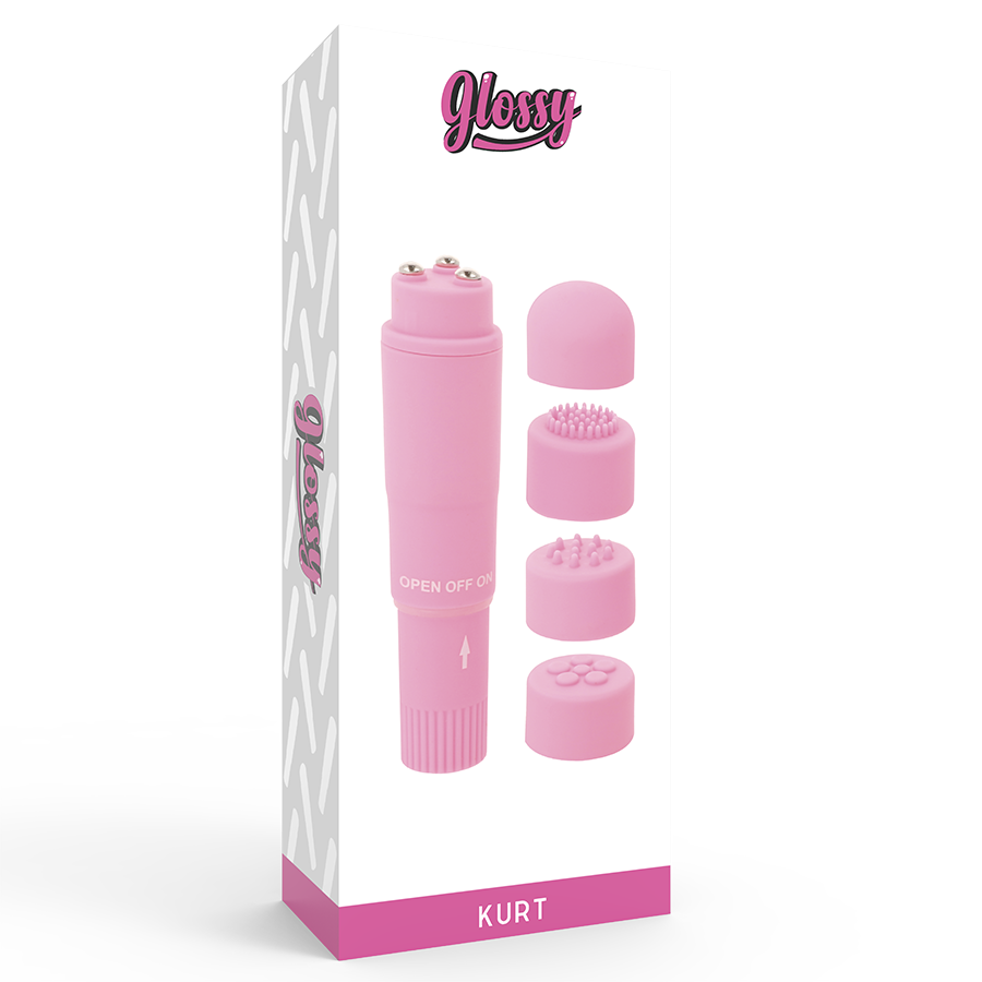 Massaggiatore tascabile Kurt rosa – 10,7 cm, multi-testa