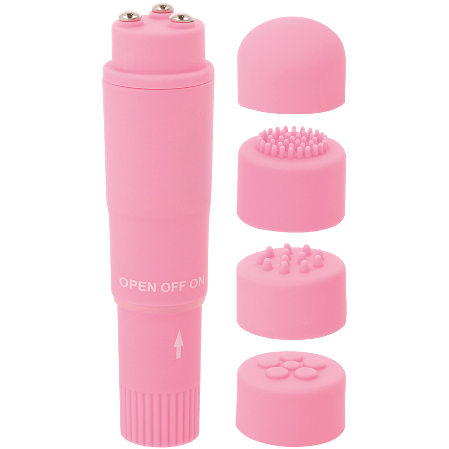 Massaggiatore tascabile Kurt rosa – 10,7 cm, multi-testa