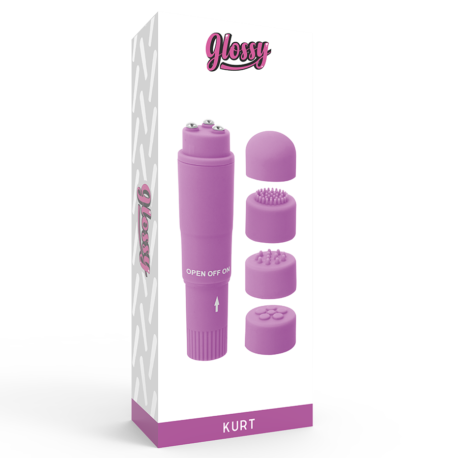 Massaggiatore tascabile Kurt viola – 10,7 cm, multi-testa