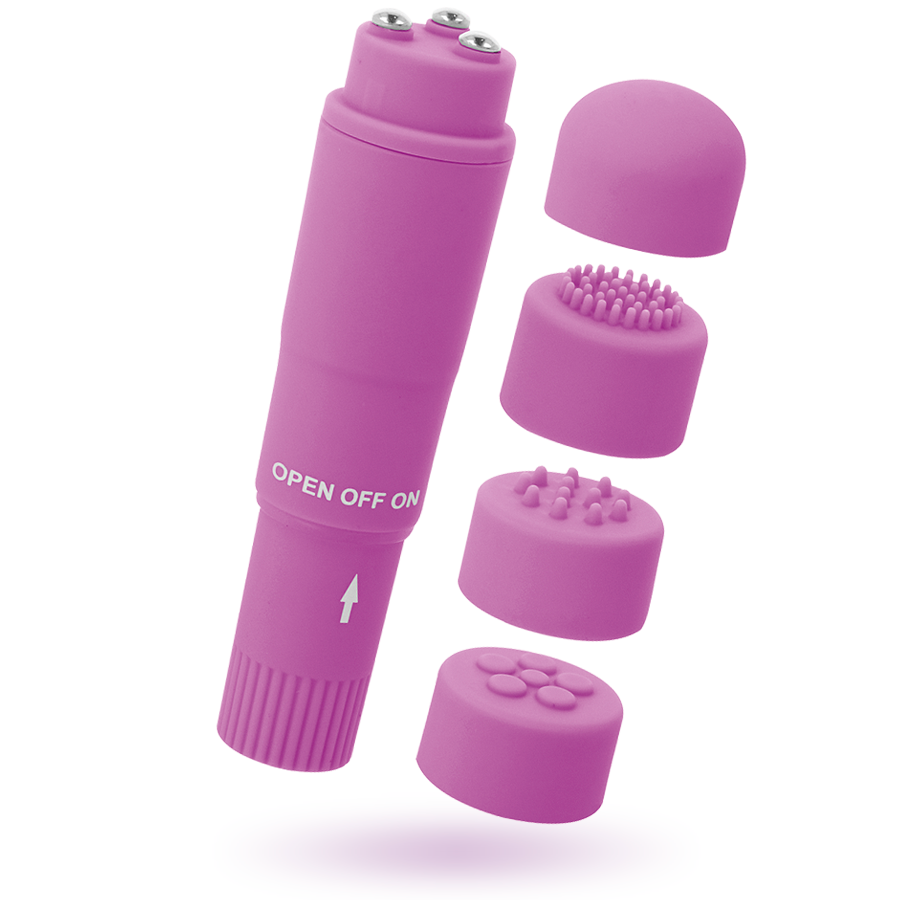Massaggiatore tascabile Kurt viola – 10,7 cm, multi-testa