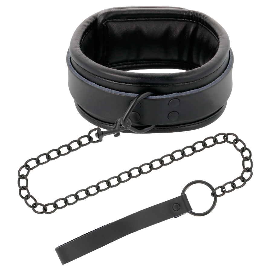 OSCURITÀ - MANETTE E COLLARE IN PELLE NERA