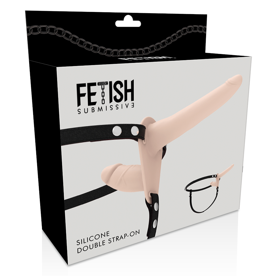 Imbracatura con strap-on a doppia penetrazione | 15,0 cm + 8,0 cm | Fetish Sottomesso