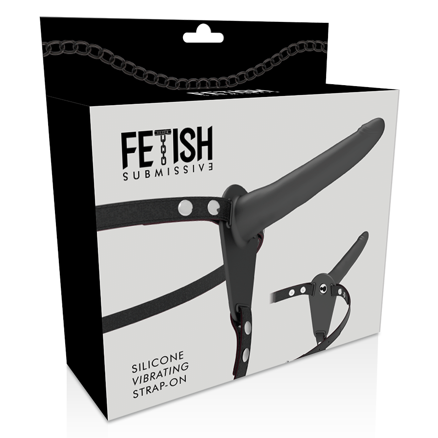 Vibratore Strap-On 15 cm - Silicone Nero - Fetish Sottomesso