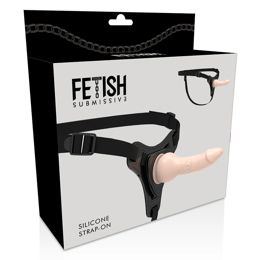 Imbracatura con strap-on e dildo realistico in silicone 16 cm color carne – Fetish Submissive