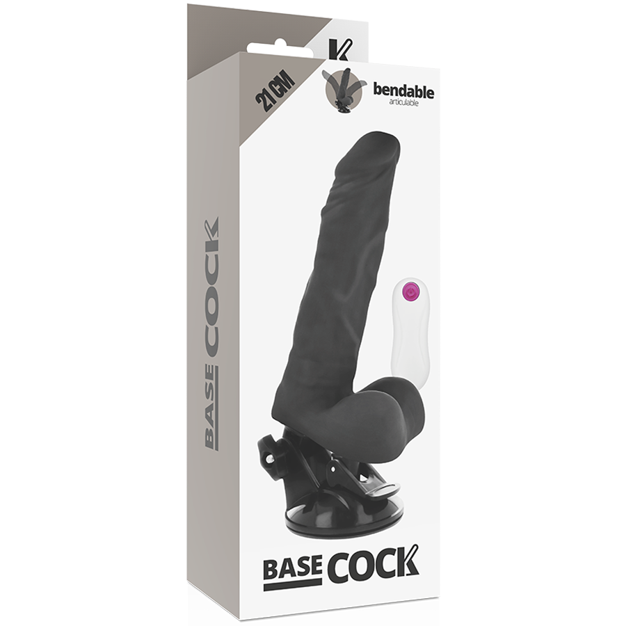 BASECOCK - VIBRADOR COMANDO ARTICOLABILE REMOTO NEGRO 21 CM -O- 5 CM