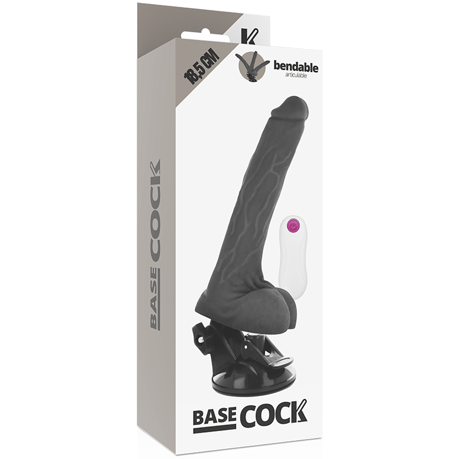 BASECOCK - TELECOMANDO ARTICOLABILE REALISTICO NERO 18,5 CM -O- 4 CM