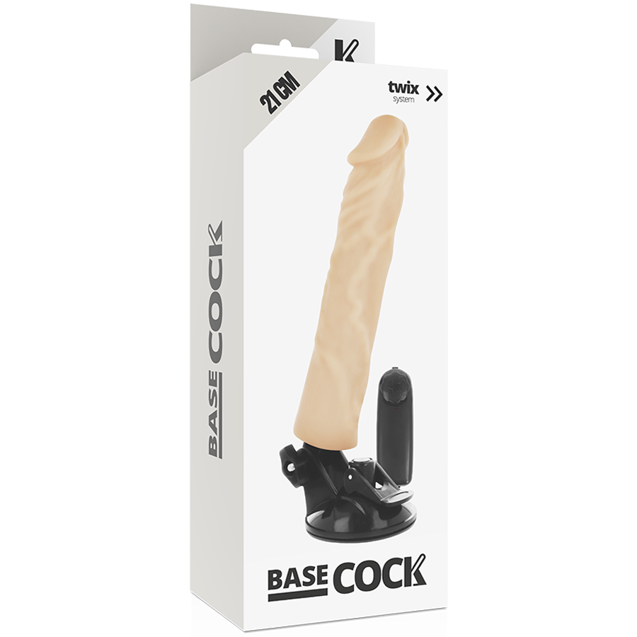 BASECOCK - VIBRATORE REALISTICO TELECOMANDO NERO 21 CM -O- 4 CM