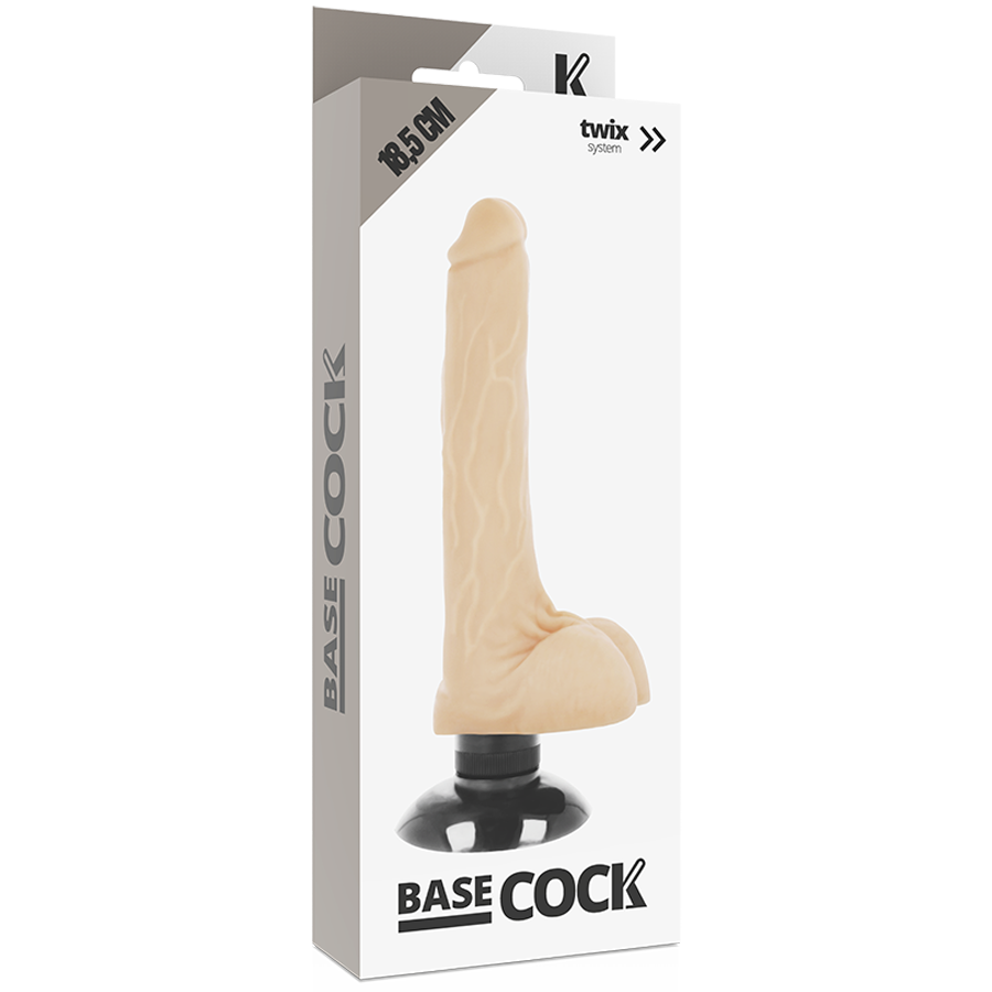 Vibratore realistico 2 in 1 | Nero | 18,5 cm x 4,0 cm | BASECOCK