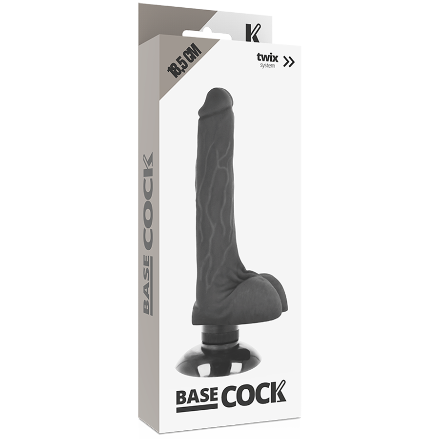 Vibratore realistico 2 in 1 | Nero | 18,5 cm x 4,0 cm | BASECOCK