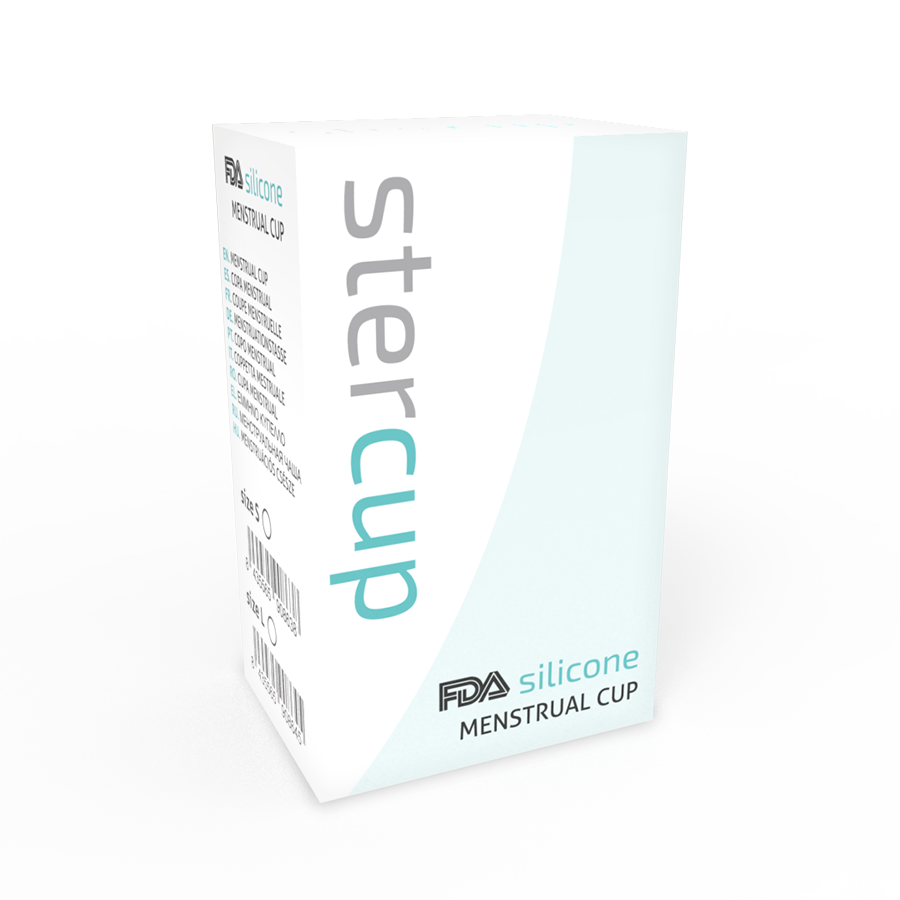 Coppetta mestruale in silicone FDA color acquamarina – Taglia L (24 ml) | STERCUP
