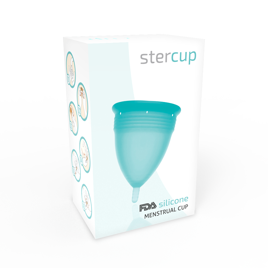 Coppetta mestruale in silicone FDA color acquamarina – Taglia S (15 ml) | STERCUP
