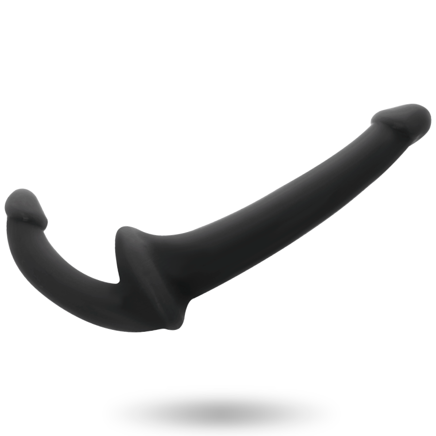 Dildo doppio senza spalline 26 cm nero – Addicted Toys