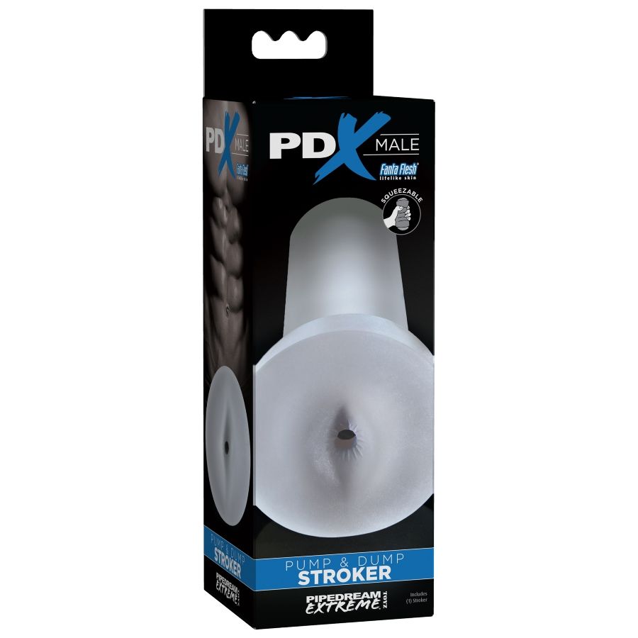 Stroker testurizzato Pump and Dump – Trasparente – PDX Maschio